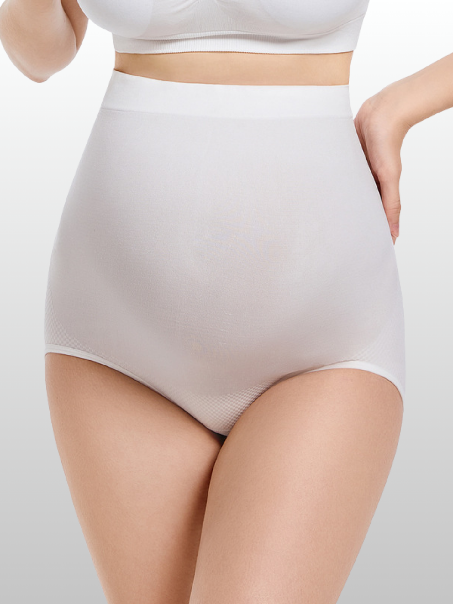 Umstands-Slip, High-Waist, Dual-Zonen-Stretch, Bauch & Hüften, Unterstützend, Druckfrei, Alle Trimester
