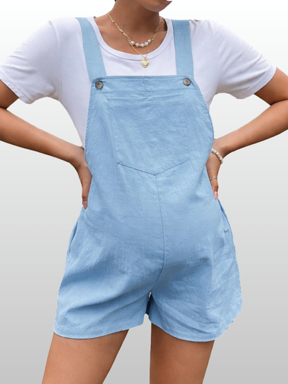 Latzshorts Umstand, Verstellbare Träger, Lockerere Passform, Sommer, Alle Trimester, Denim-Look