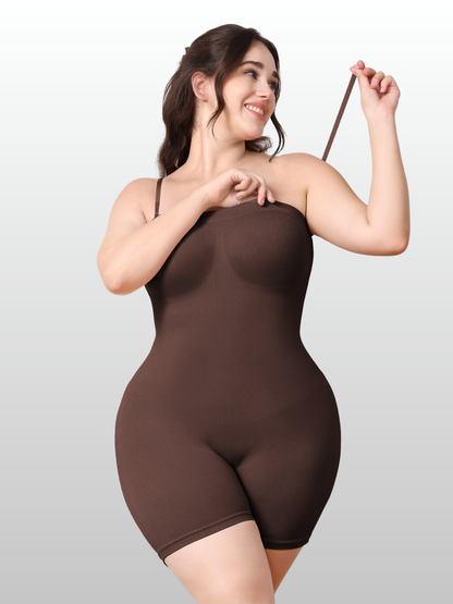 Shapewear Bodysuit, Nahtlos, Taille & Bauch formen, Oberschenkel-Slimmer, Plus Size, Abnehmbare Träger