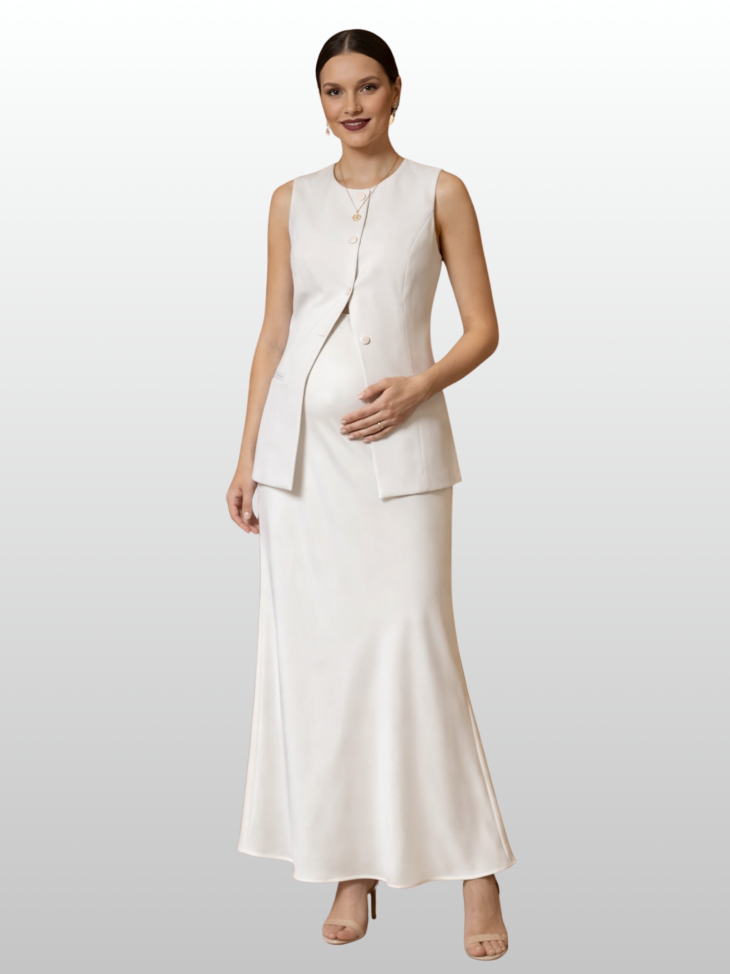 Umstandsweste Business mit Knopfleiste & Peplum-Saum