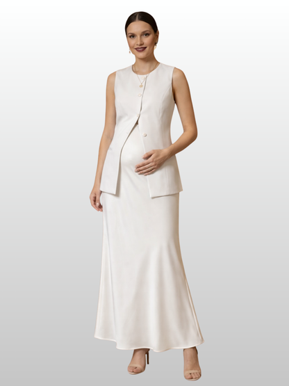 Umstandsweste Business mit Knopfleiste & Peplum-Saum