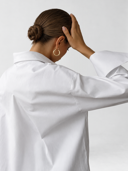 Umstandshemd oversize mit durchgehender Knopfleiste und langen Manschetten