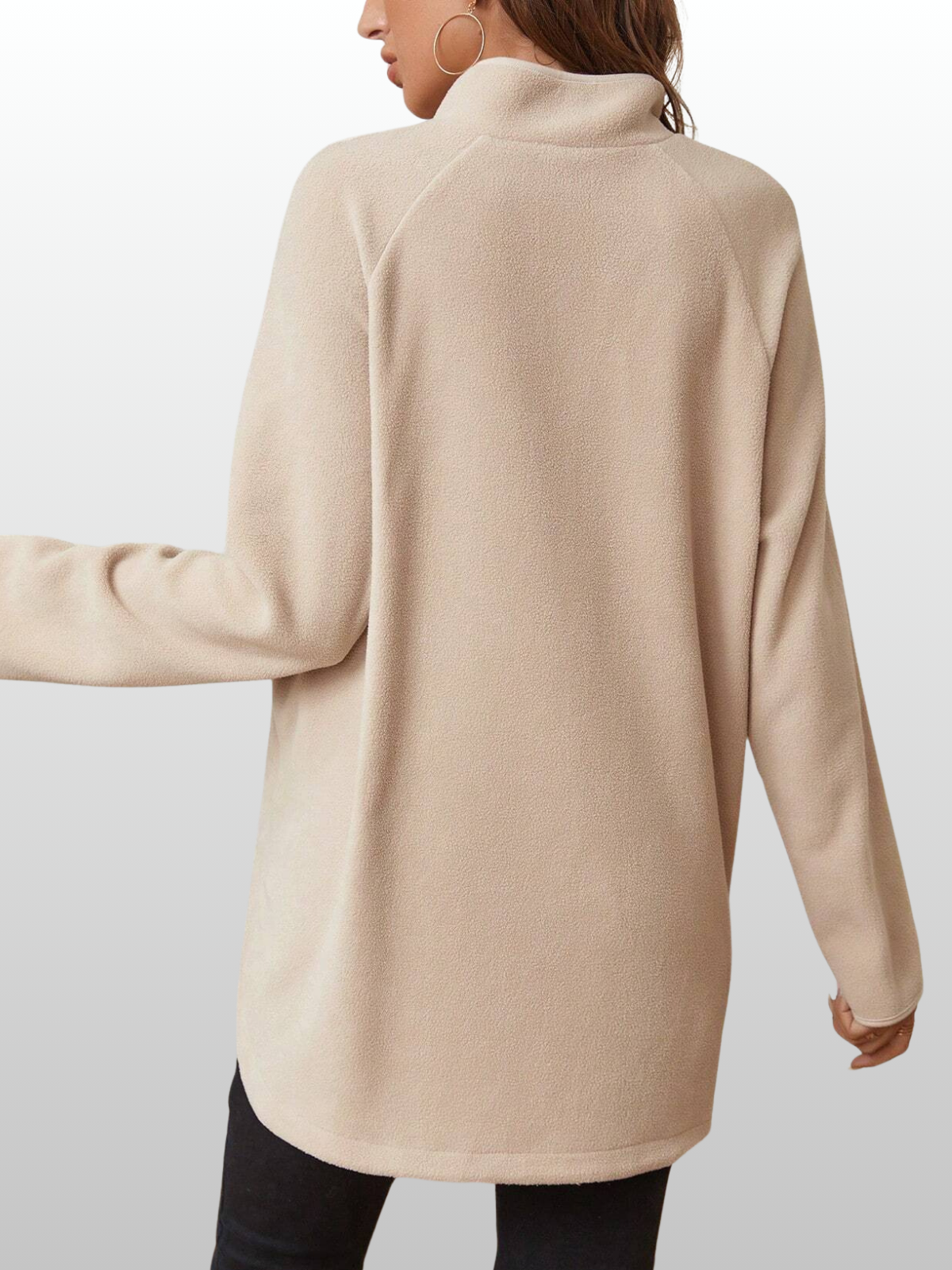 Umstandsmode, Fleecepullover Half-Zip, Schwangerschaft Pullover Oversized Weich, Langarm Fleece Umstandsmode, Warmer Winter Hoodie