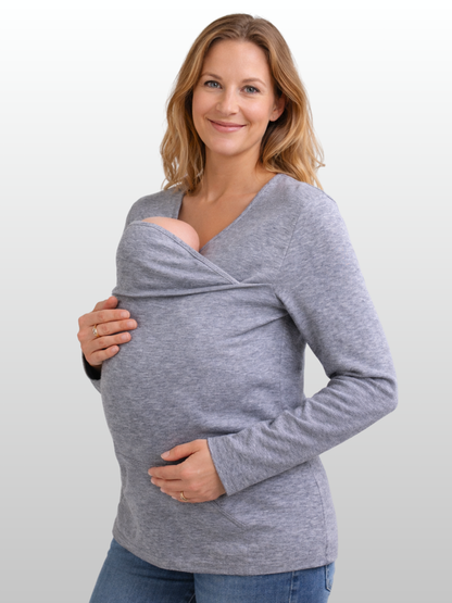 Bonding-Top langarm mit Babybeutel, Haut-zu-Haut, Wochenbett