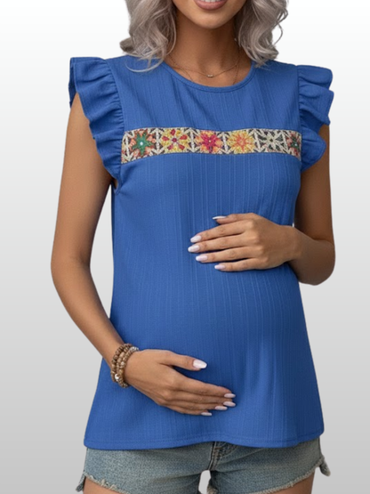 Umstandsmode, Umstands Bluse, Bestickt