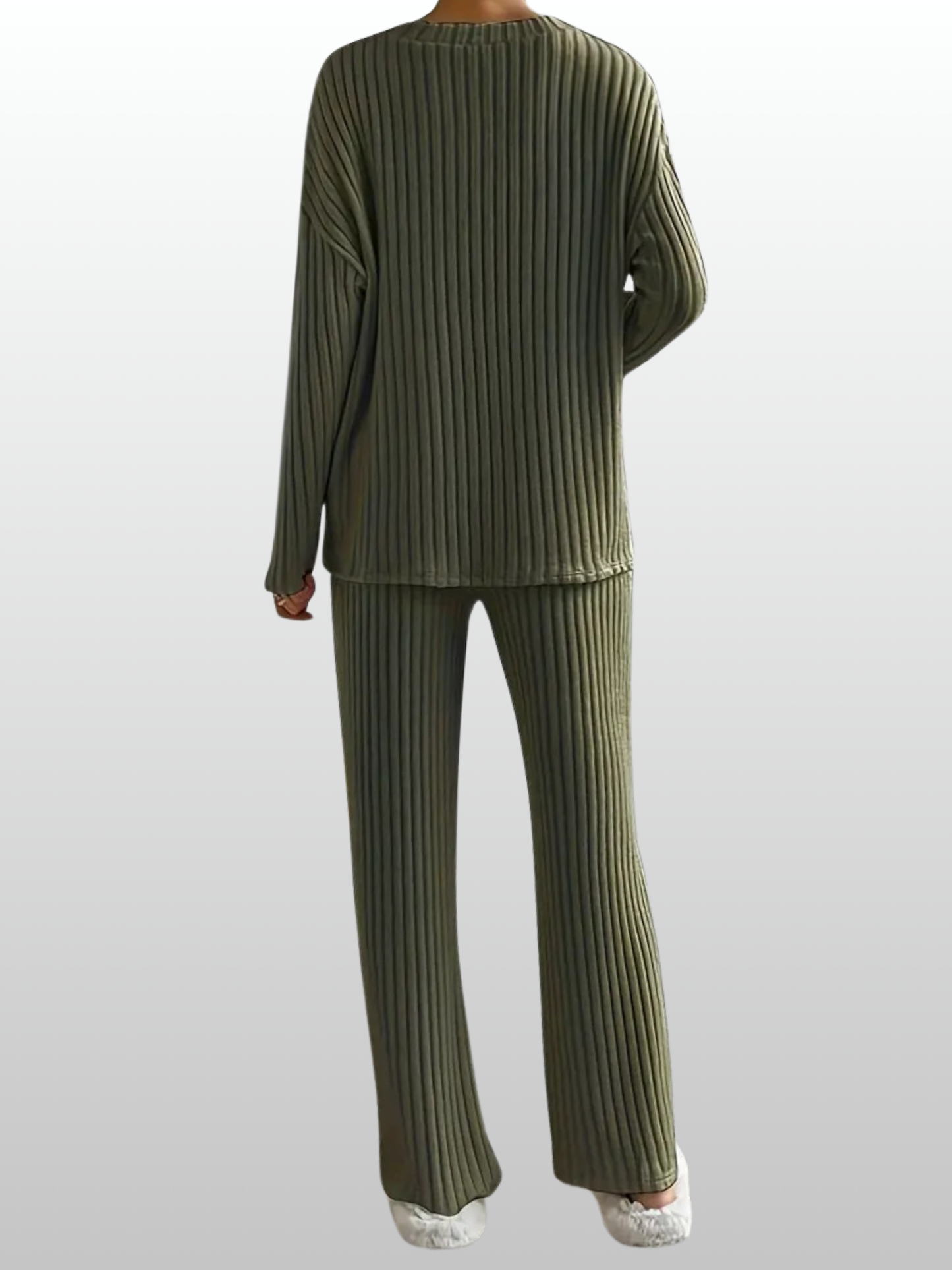 Umstands-Zweiteiler Rippjersey: Langarmtop & weite Hose, stillfreundlich