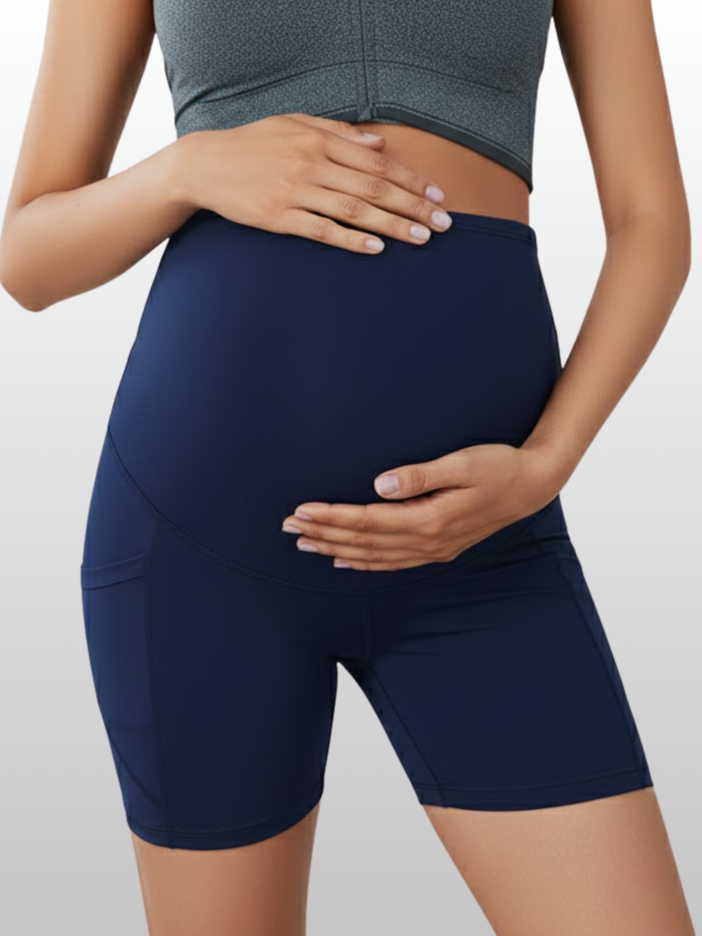 Umstandsshorts, Taschen, Hoher Bauchbund, Shapewear, Sommer, Atmungsaktiv, Alle Trimester