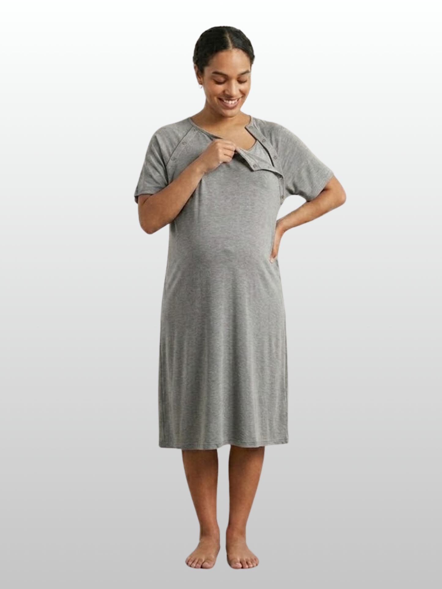 Geburtskleid, Klinik-Alternative, Stillzugang, Druckknöpfe, Rückenöffnung, Postpartum