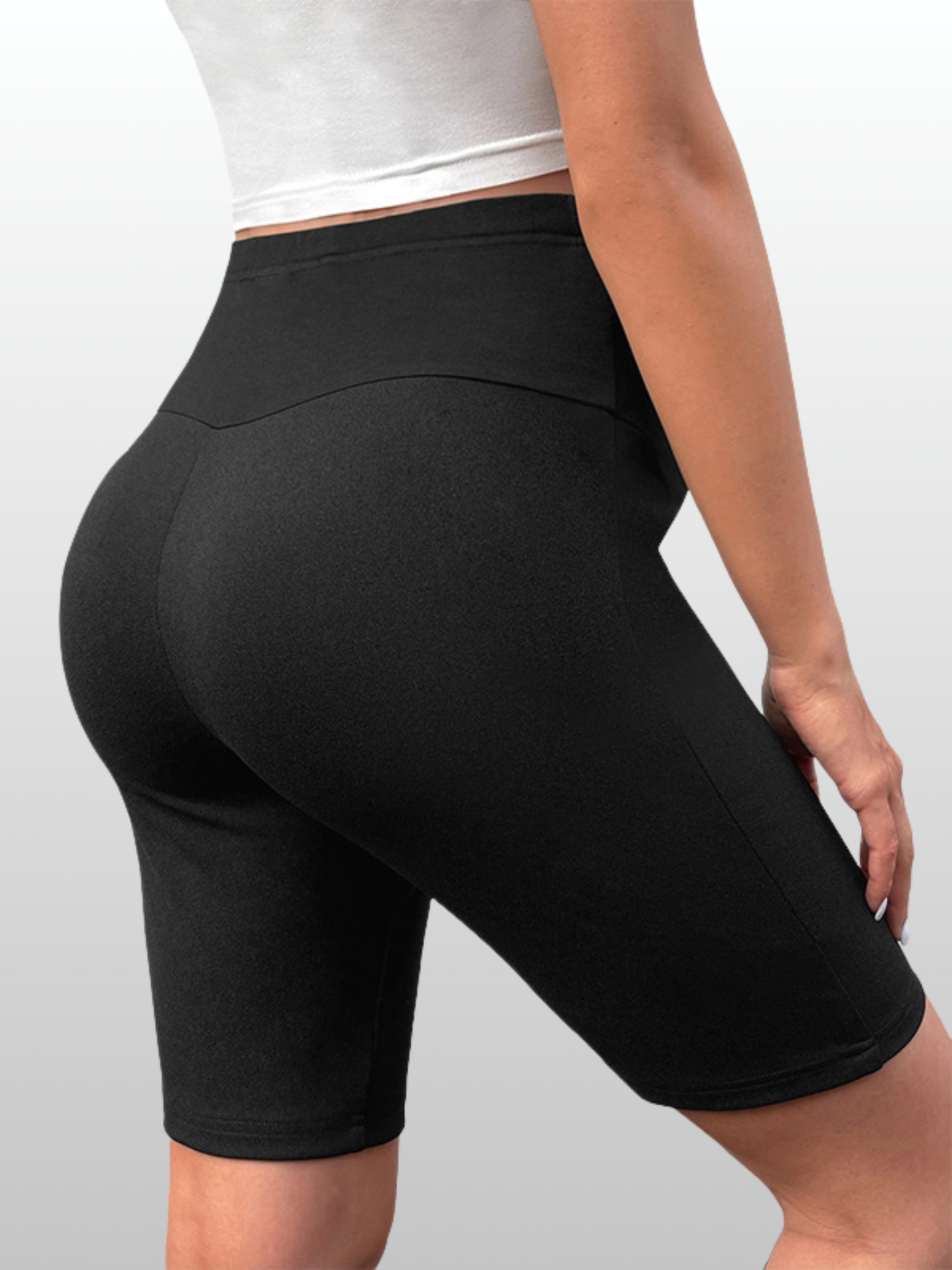 Umstands-Radlerhose Lang, Y-Naht Shaping, Nahtlos, High-Waist, Anti-Reibung, Sommer