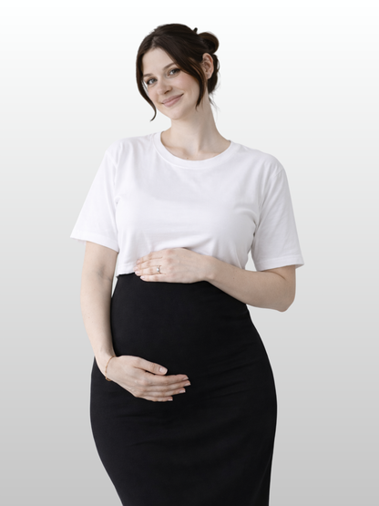Umstands-Crop-Top, Kurze Ärmel, Schwangerschaft Stillzeit, Vielseitig, Modern