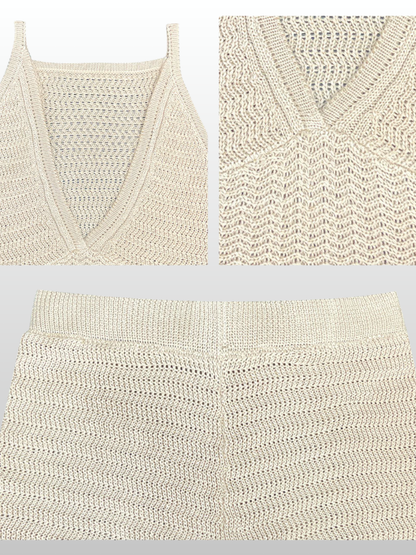 Umstandsset, Asymmetrisches Top, Weite Hose, Viskose-Strick, Fließend, Sommer, Urlaub, Elegant
