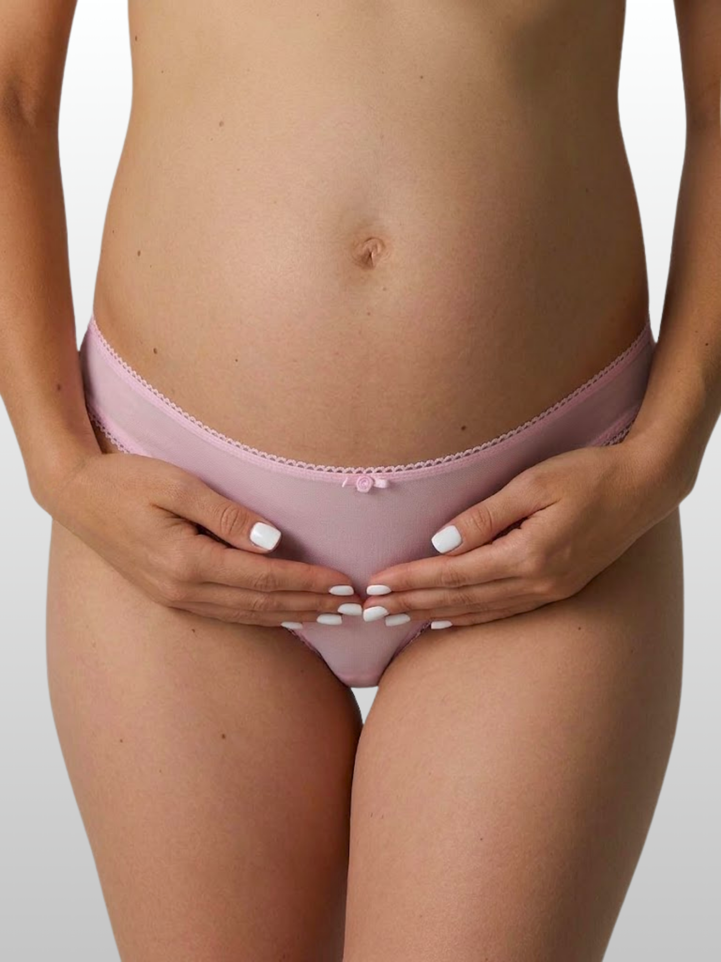 Umstandsslip mit Spitzenbesatz, Unterbauch-Schnitt, weich