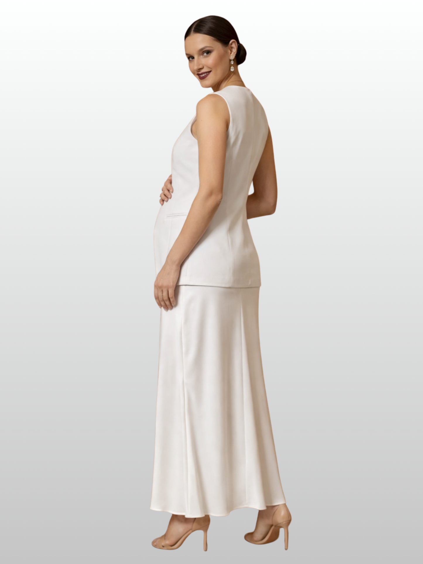 Umstandsweste Business mit Knopfleiste & Peplum-Saum