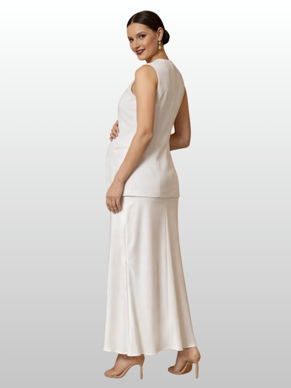Umstandsweste Business mit Knopfleiste & Peplum-Saum