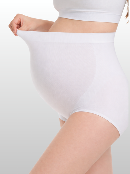 Umstands-Slip, High-Waist, Dual-Zonen-Stretch, Bauch & Hüften, Unterstützend, Druckfrei, Alle Trimester