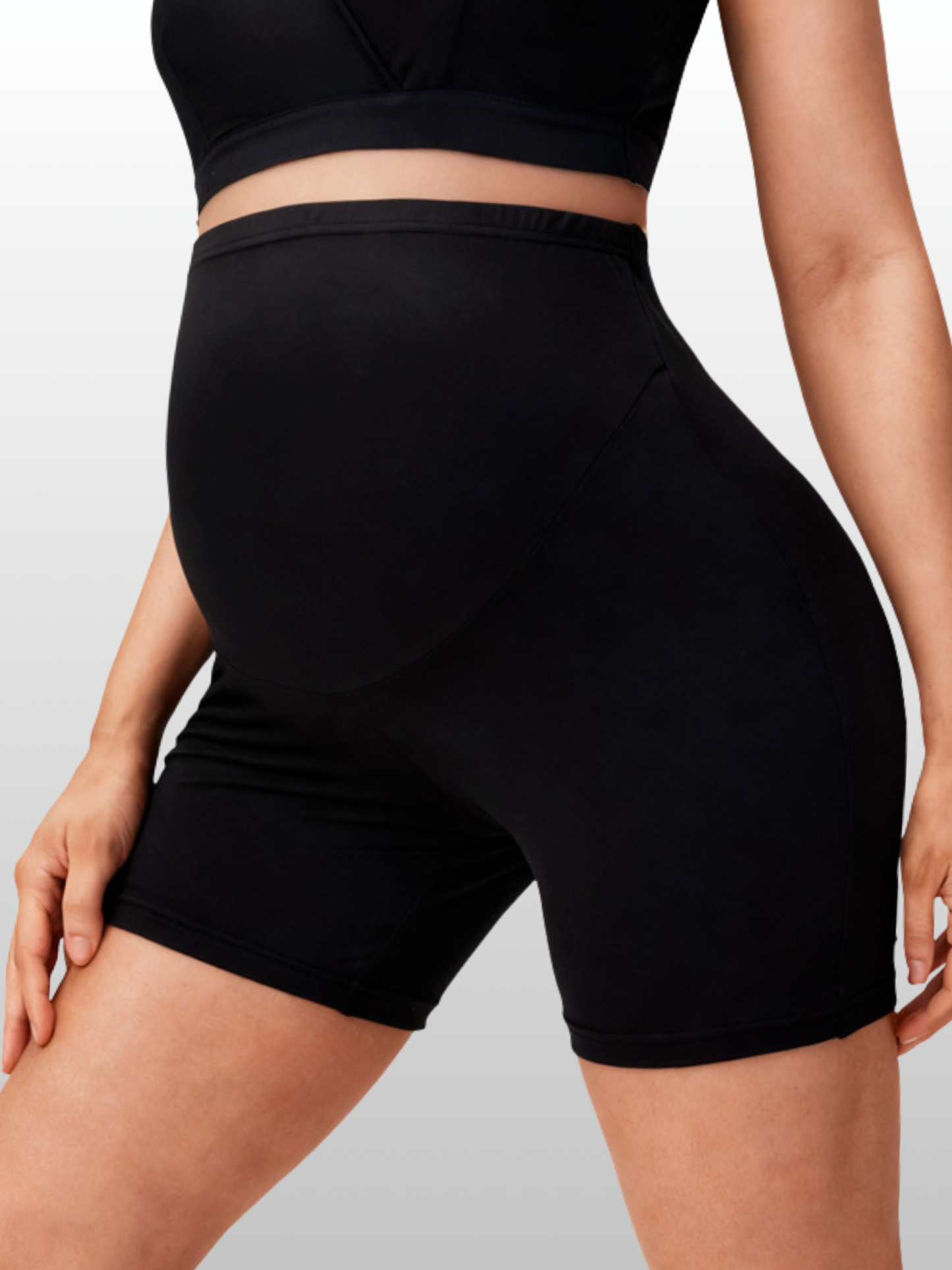 Umstands-Radlerhose High-Waist mit Überbauch-Bund, figurformend