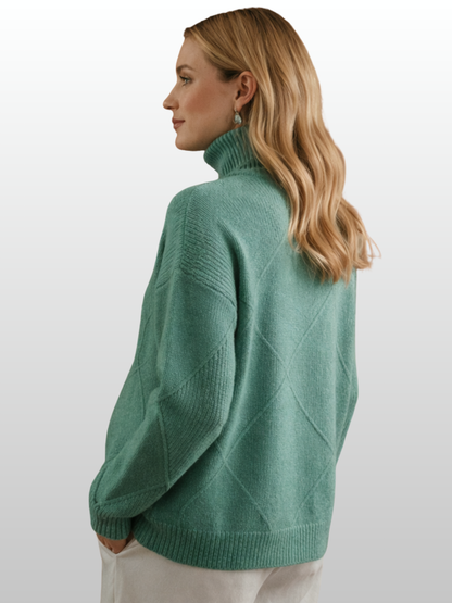 Umstandspullover, Zopfstrick, Relaxed Fit, Elegant, Hochgeschlossen, Büro & Events, Alle Trimester