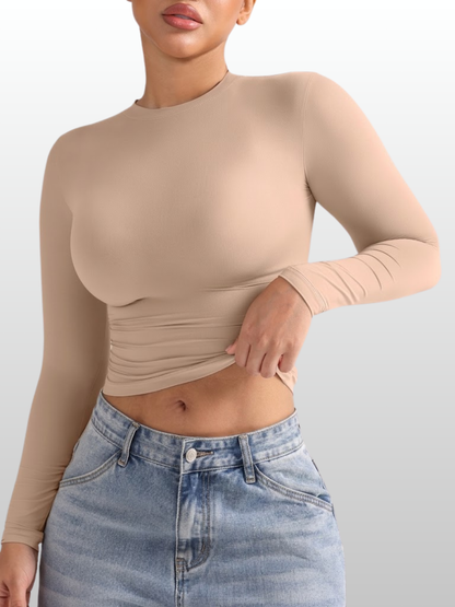 Shapewear Top langarm mit Bauchweg-Effekt, hauteng