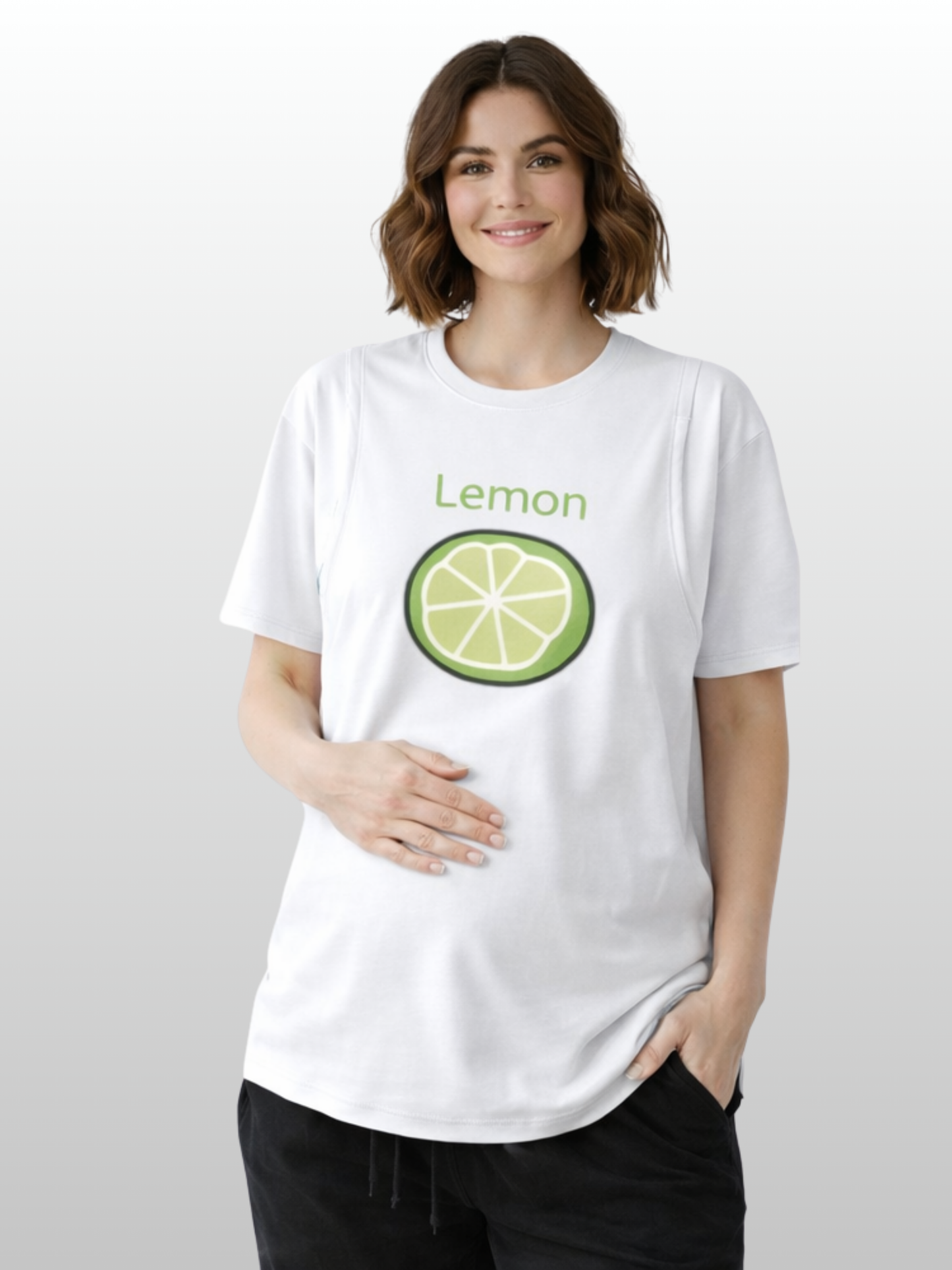 Umstands-Stillshirt, Oversized, Versteckter Stillzugang, J-Naht, Atmungsaktiv, Schwangerschaft Stillzeit