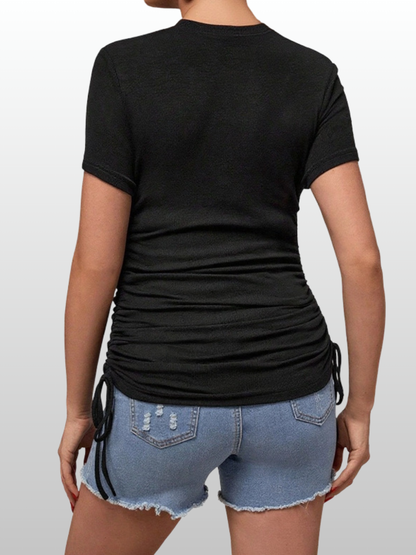 Umstandsmode, Umstands Shirt, Seitenschnürung, Dehnbar, Atmungsaktiv