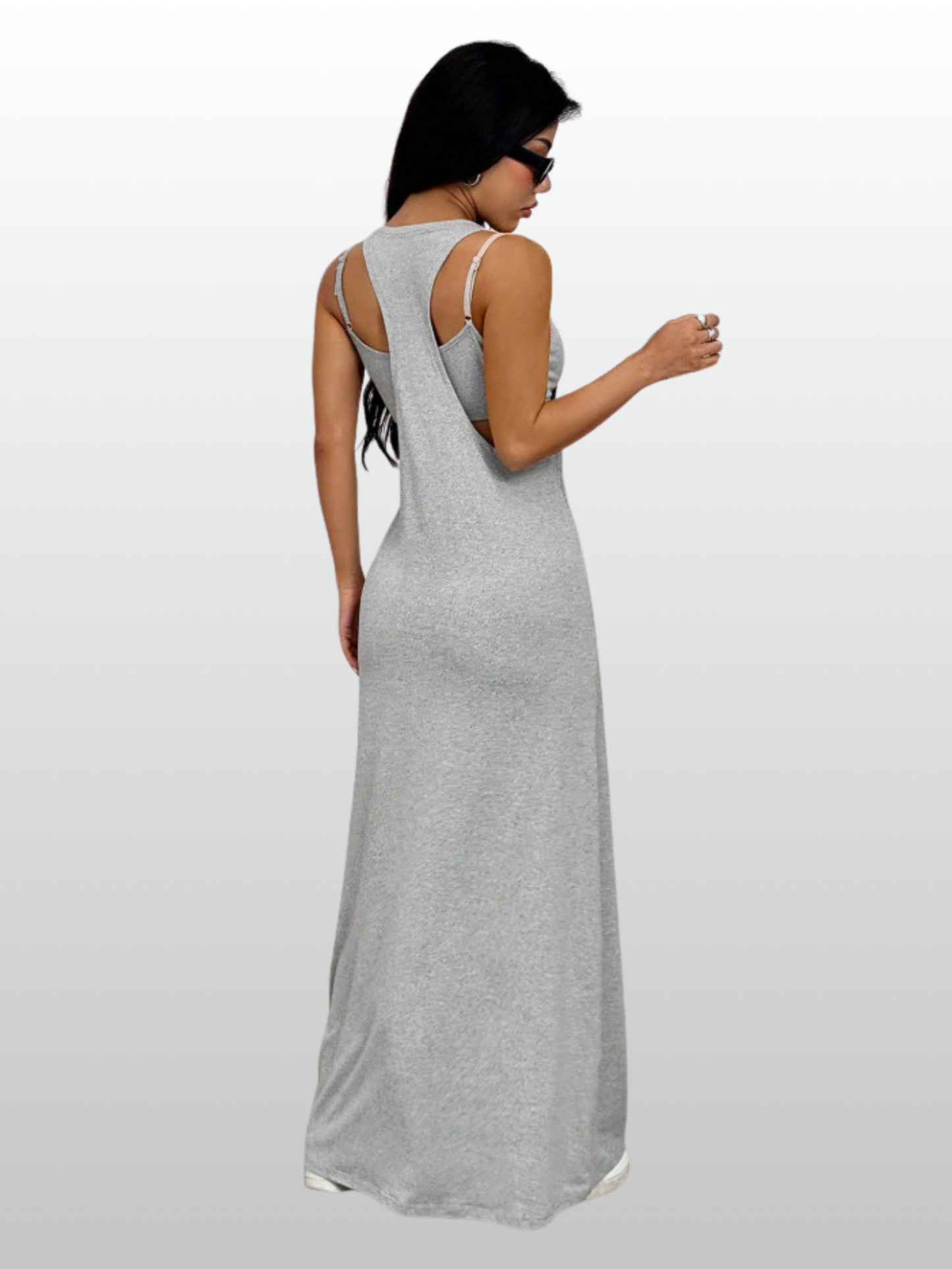 Umstandskleid Maxi Racerback mit Bralette, Zweiteiler, stillfreundlich
