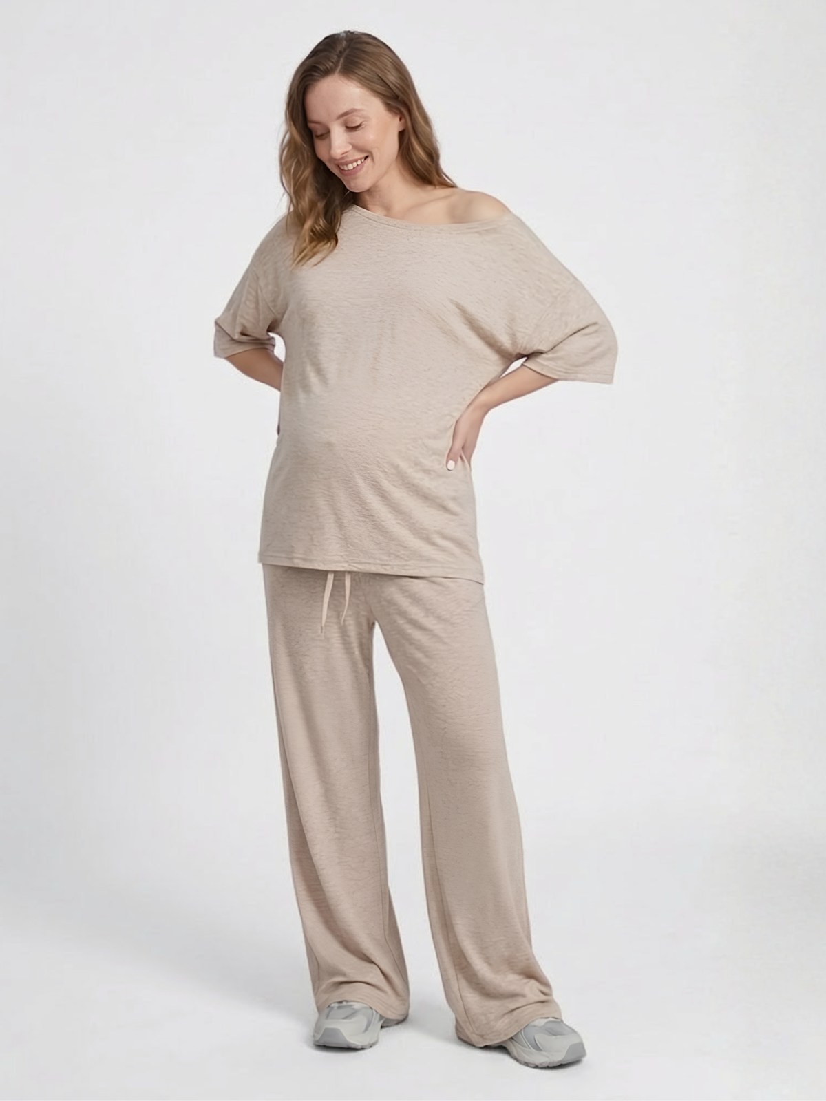 Freizeitanzug Damen für Schwangerschaft und Wochenbett mit weitem Bein