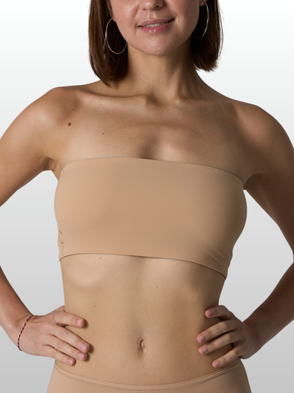 Bandeau BH, Trägerlos, Nahtlos, Ohne Bügel, Ohne Polster, Stretch, Unsichtbar, Sommer, Basic
