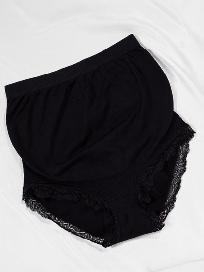 Umstandsslip High Waist über dem Bauch mit Spitzenbesatz