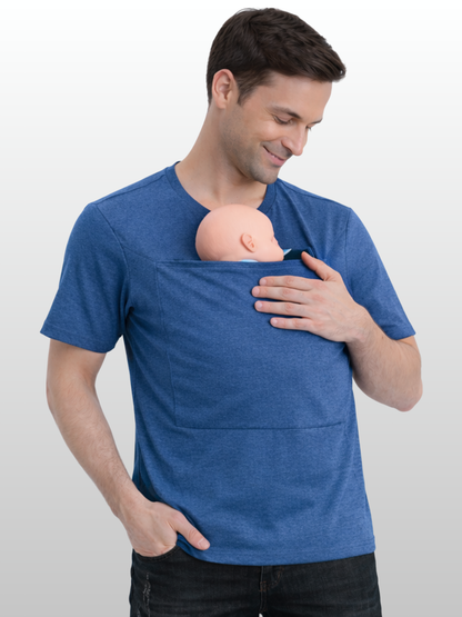 Bonding-Shirt Herren mit Känguru-Tasche, Haut-zu-Haut, Baumwolle