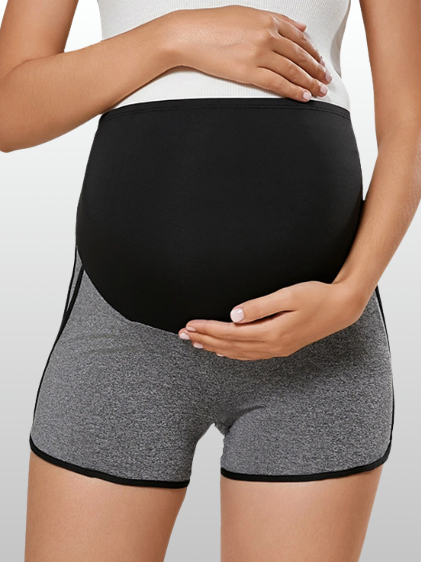 Umstandsshorts gerippt mit Überbauch-Bund & Taschen, Sommer