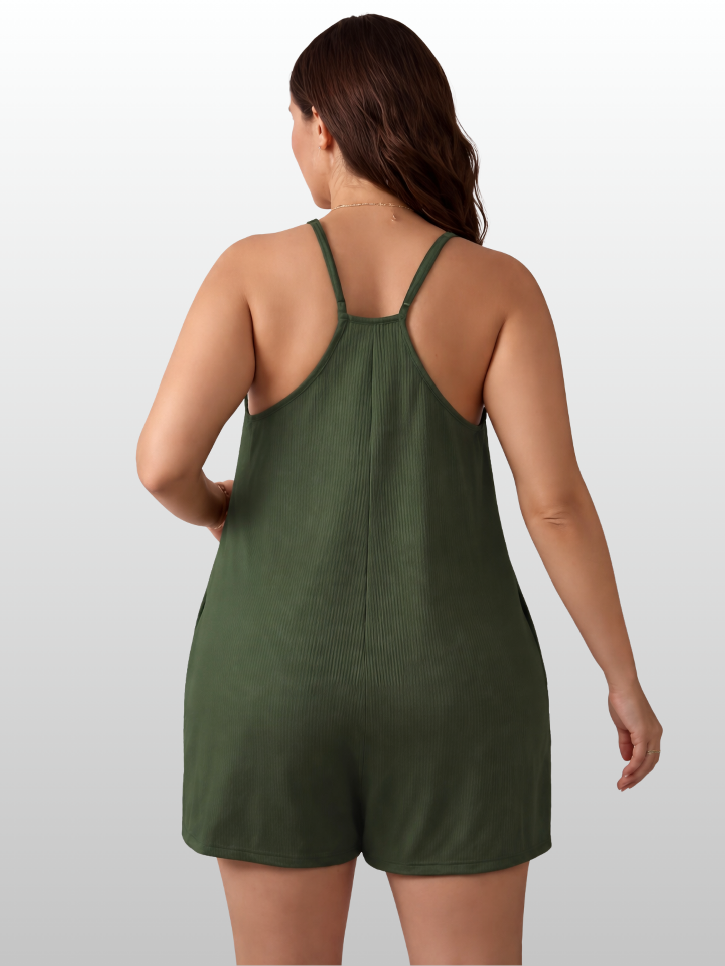 Umstands-Jumpsuit, Kurz, Ärmellos, Plus Size, Loose Fit, Taschen, Sommer, Schwangerschaft Postpartum
