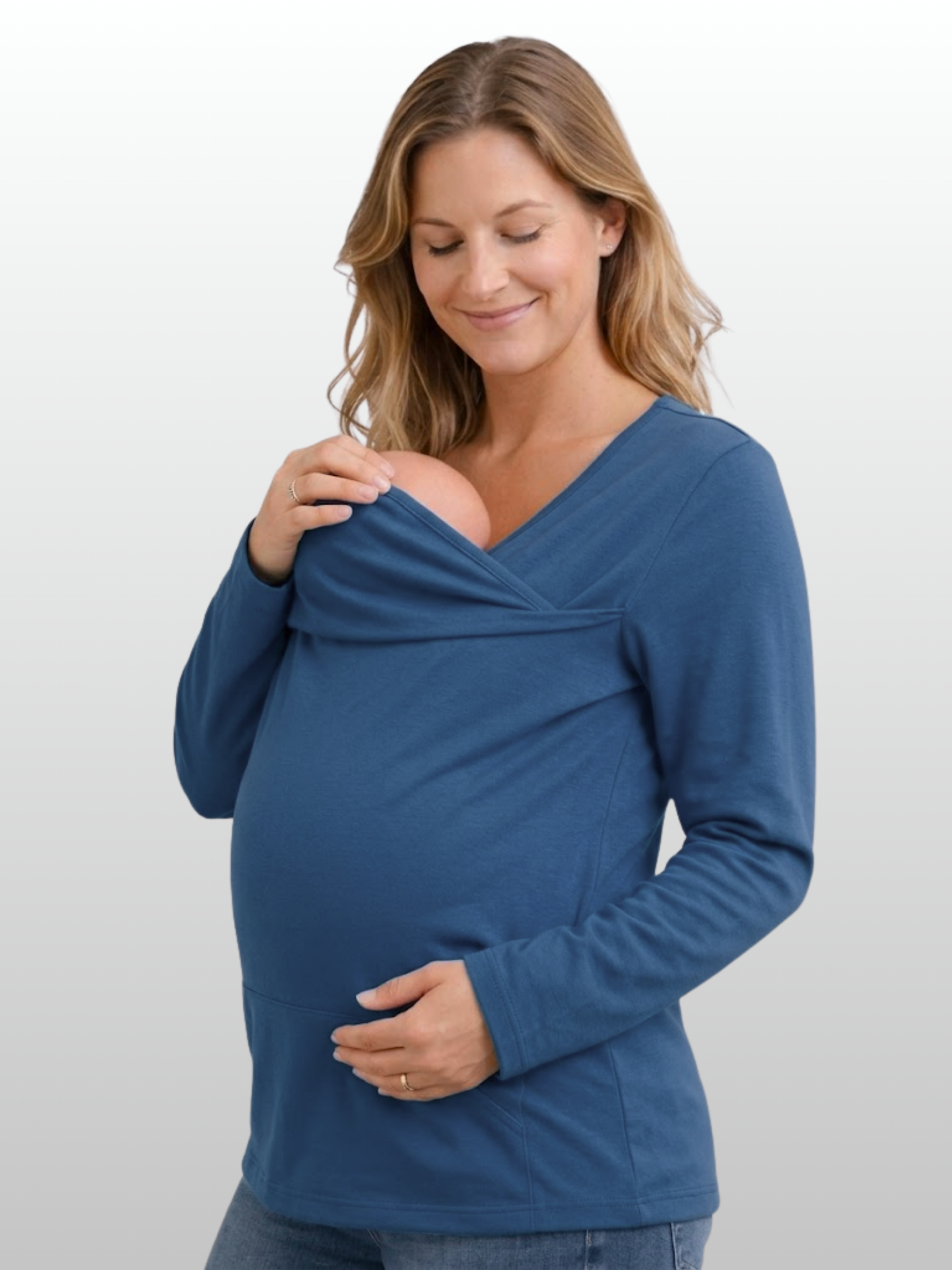 Bonding-Top langarm mit Babybeutel, Haut-zu-Haut, Wochenbett
