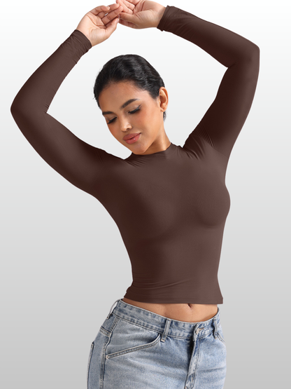 Shapewear Top langarm mit Bauchweg-Effekt, hauteng