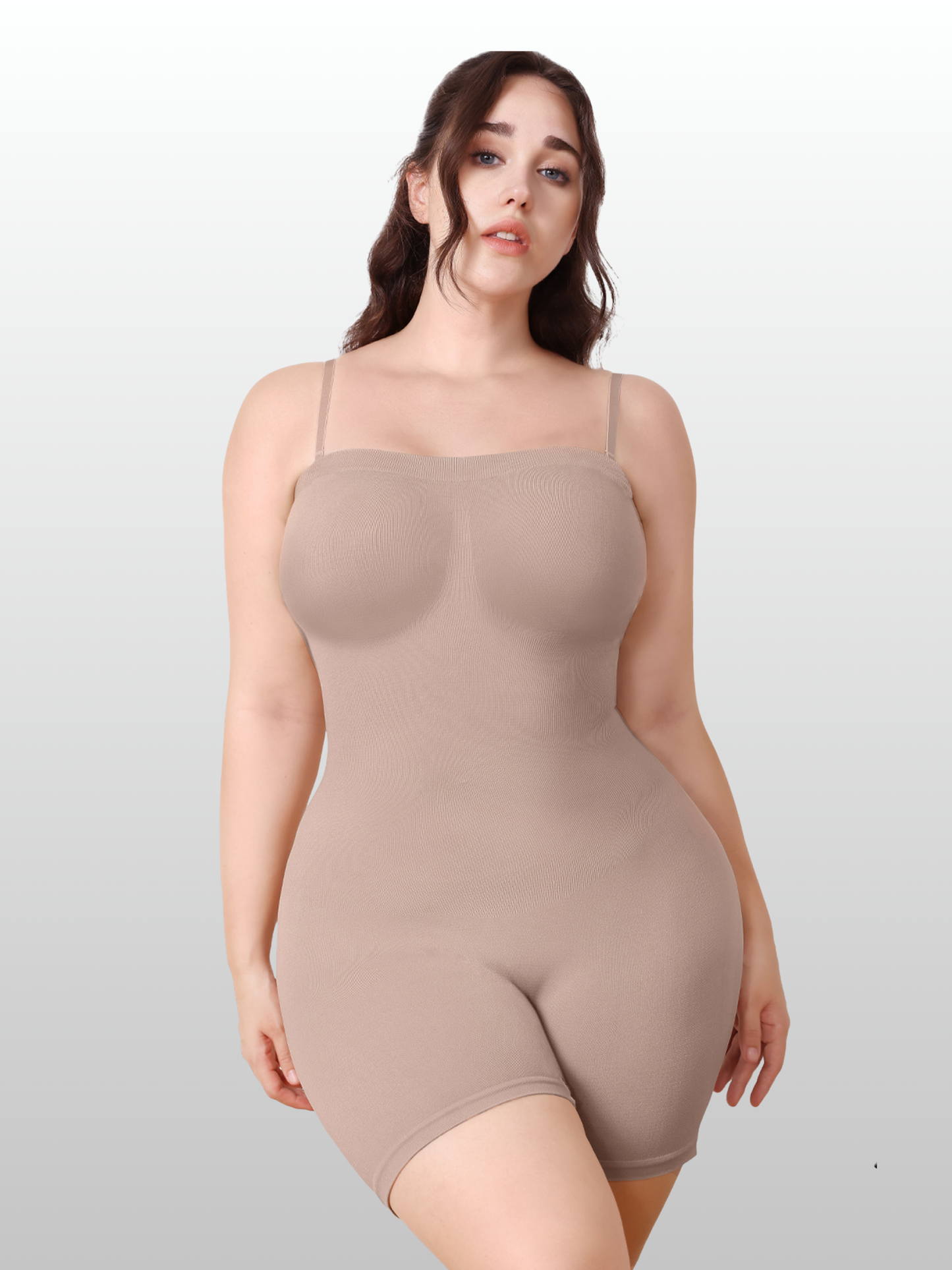 Shapewear Bodysuit, Nahtlos, Taille & Bauch formen, Oberschenkel-Slimmer, Plus Size, Abnehmbare Träger
