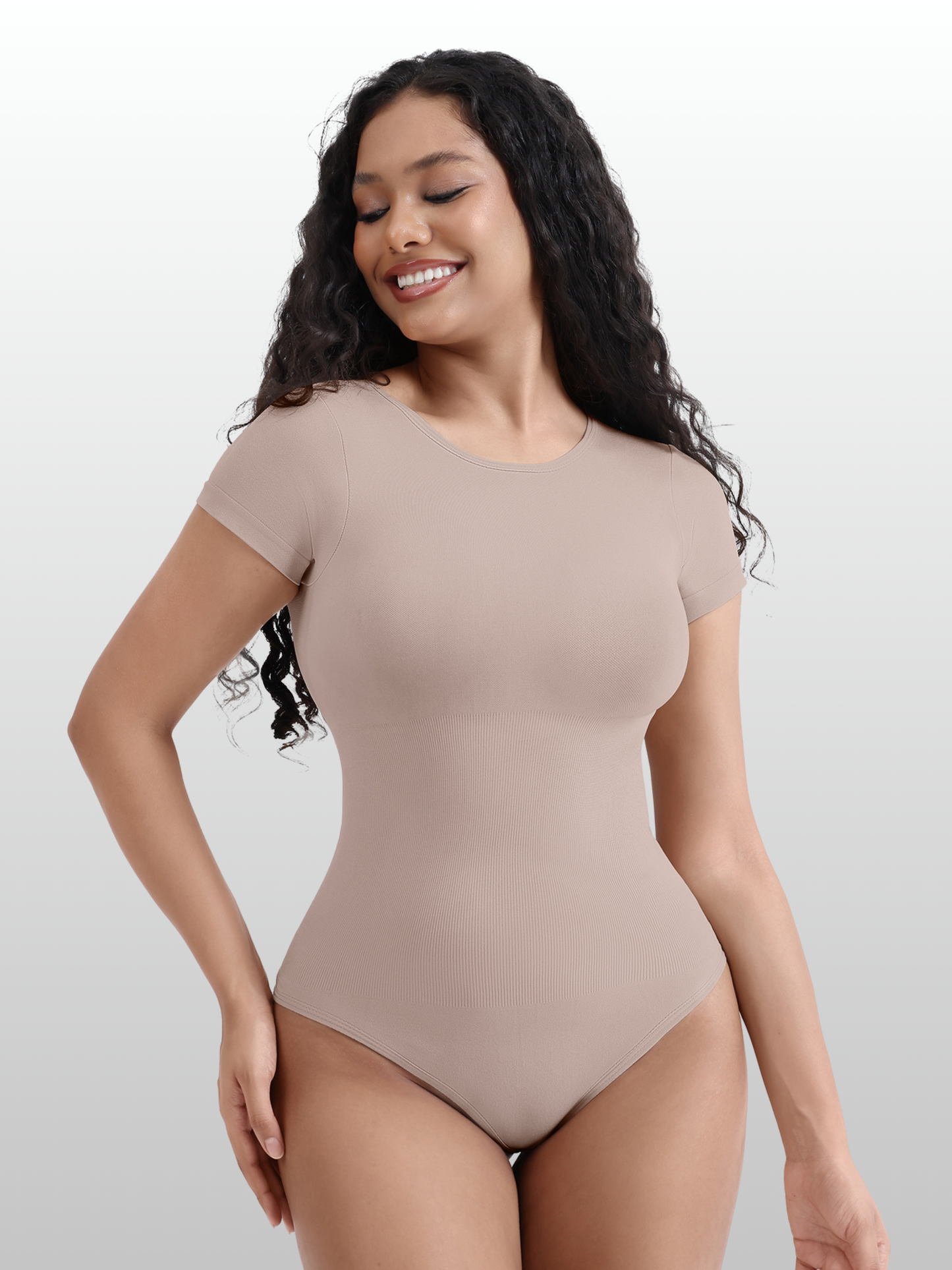 Shapewear Body kurzarm im T-Shirt-Look, Bauchweg-Effekt