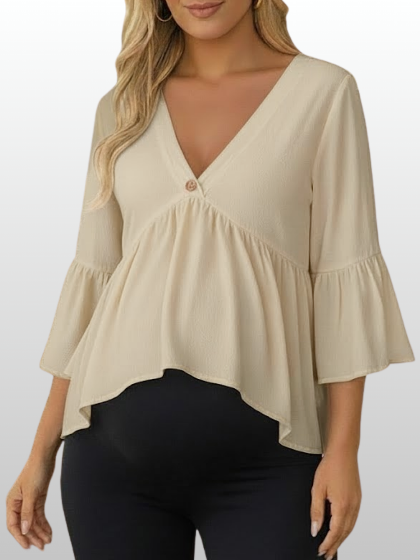 Umstandsmode, Umstandsbluse, V Ausschnitt, Atmungsaktiv, Sommer