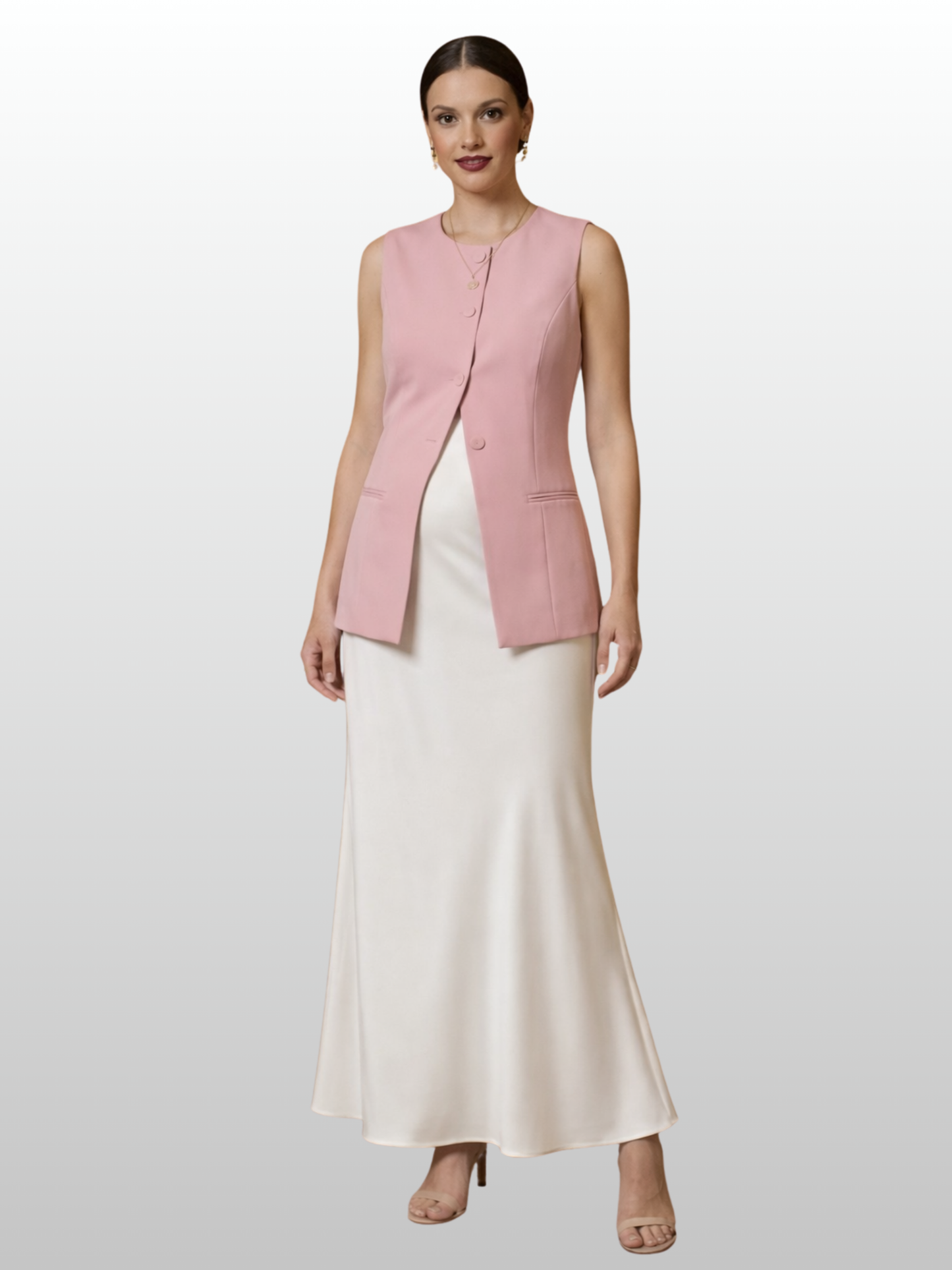 Umstandsweste Business mit Knopfleiste & Peplum-Saum