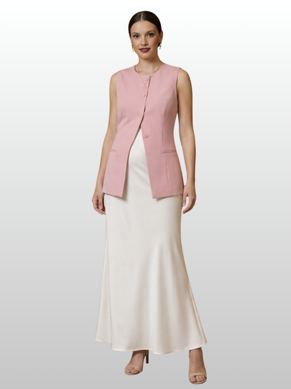 Umstandsweste Business mit Knopfleiste & Peplum-Saum