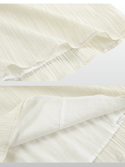 Umstandskleid, Maxi, Gauze-Baumwolle, Crinkle-Struktur, Cross-Träger, Column-Silhouette, Sommer, Elegant