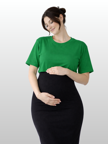 Umstands-Crop-Top, Kurze Ärmel, Schwangerschaft Stillzeit, Vielseitig, Modern