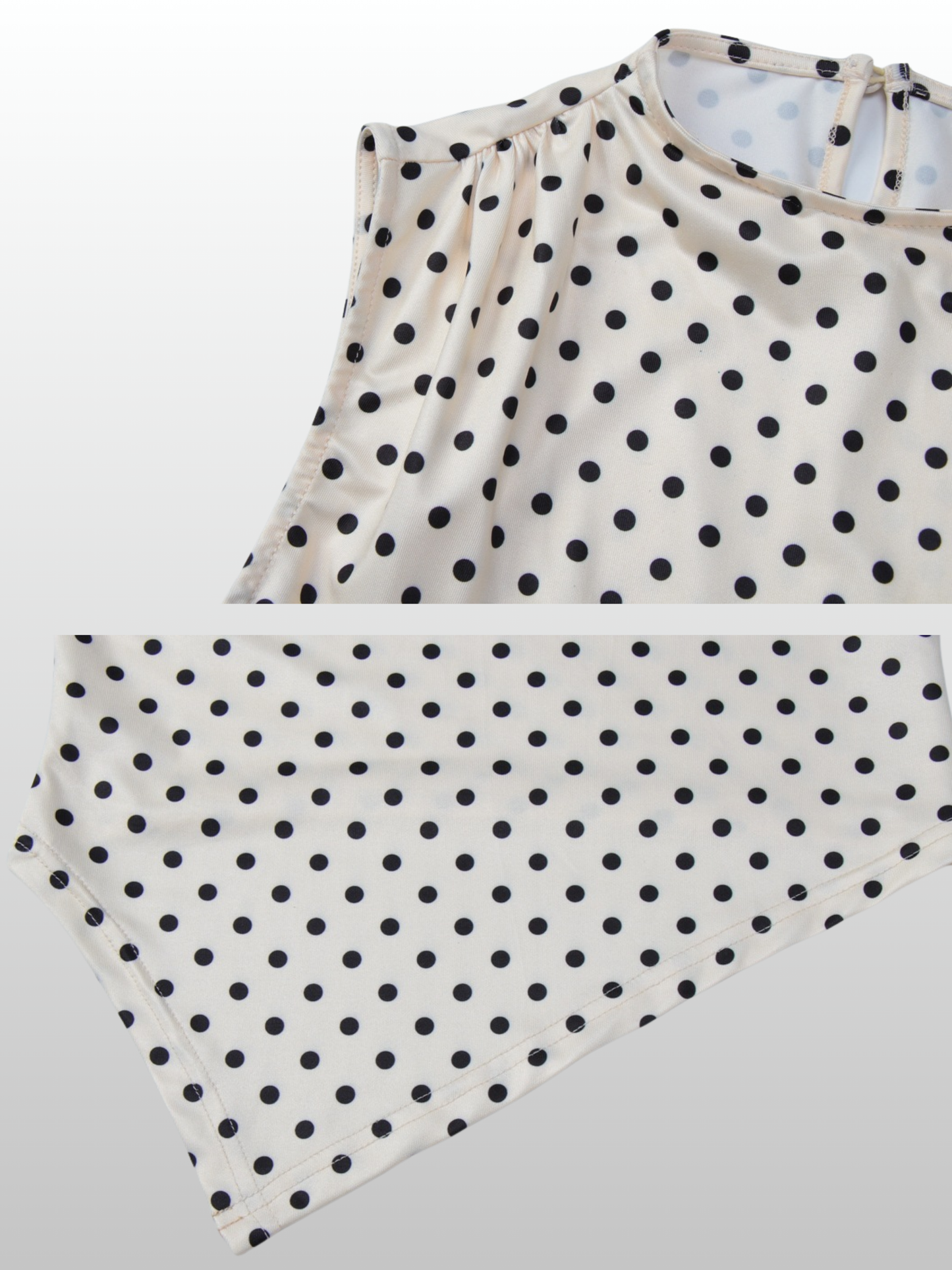 Top Damen Polka Dot mit Stehkragen & asymmetrischem Saum, ärmellos