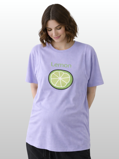 Umstands-Stillshirt, Oversized, Versteckter Stillzugang, J-Naht, Atmungsaktiv, Schwangerschaft Stillzeit