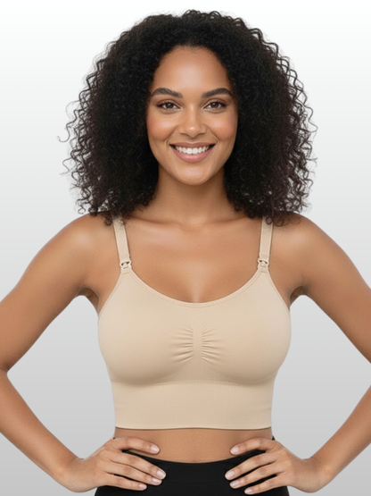 Still-BH, Bralette, Crop-Top-Stil, Ohne Bügel, Clip-Verschluss, Gerippt, Schwangerschaft, Stillzeit