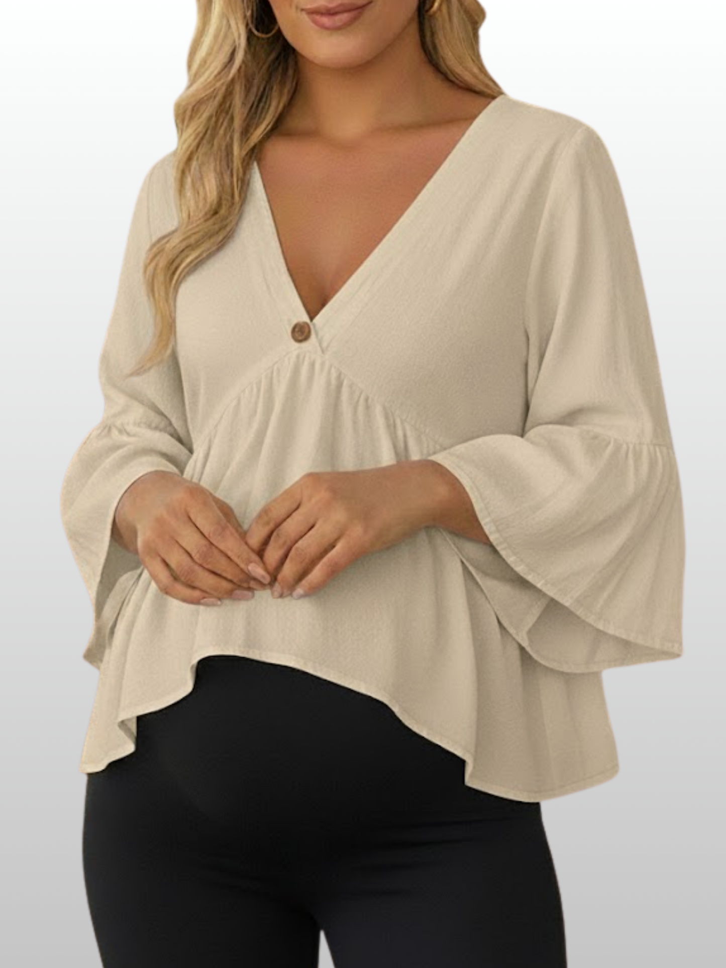 Umstandsmode, Umstandsbluse, V Ausschnitt, Atmungsaktiv, Sommer