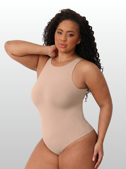 Shapewear Body rückenfrei, High-Neck, taillenformend, String