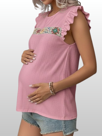 Umstandsmode, Umstands Bluse, Bestickt