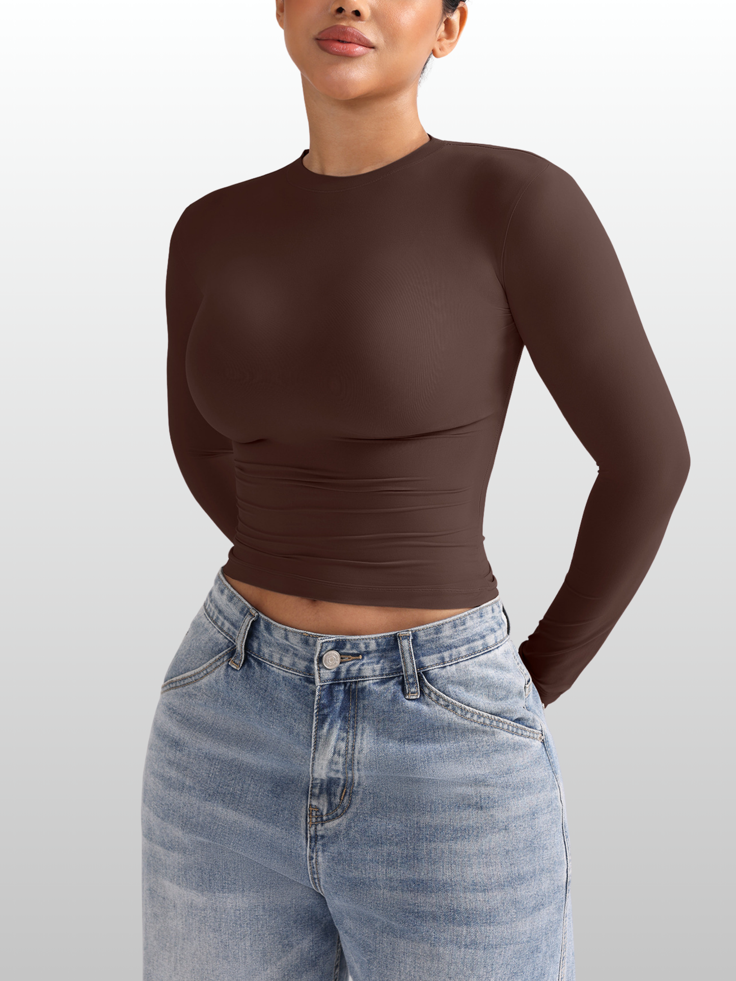 Shapewear Top langarm mit Bauchweg-Effekt, hauteng