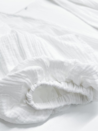 Wickelkleid für die Schwangerschaft aus Baumwolle mit Puffärmeln