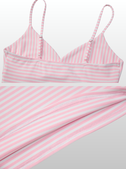 Cami Top gestreift in Wickeloptik, verstellbare Träger, Longline