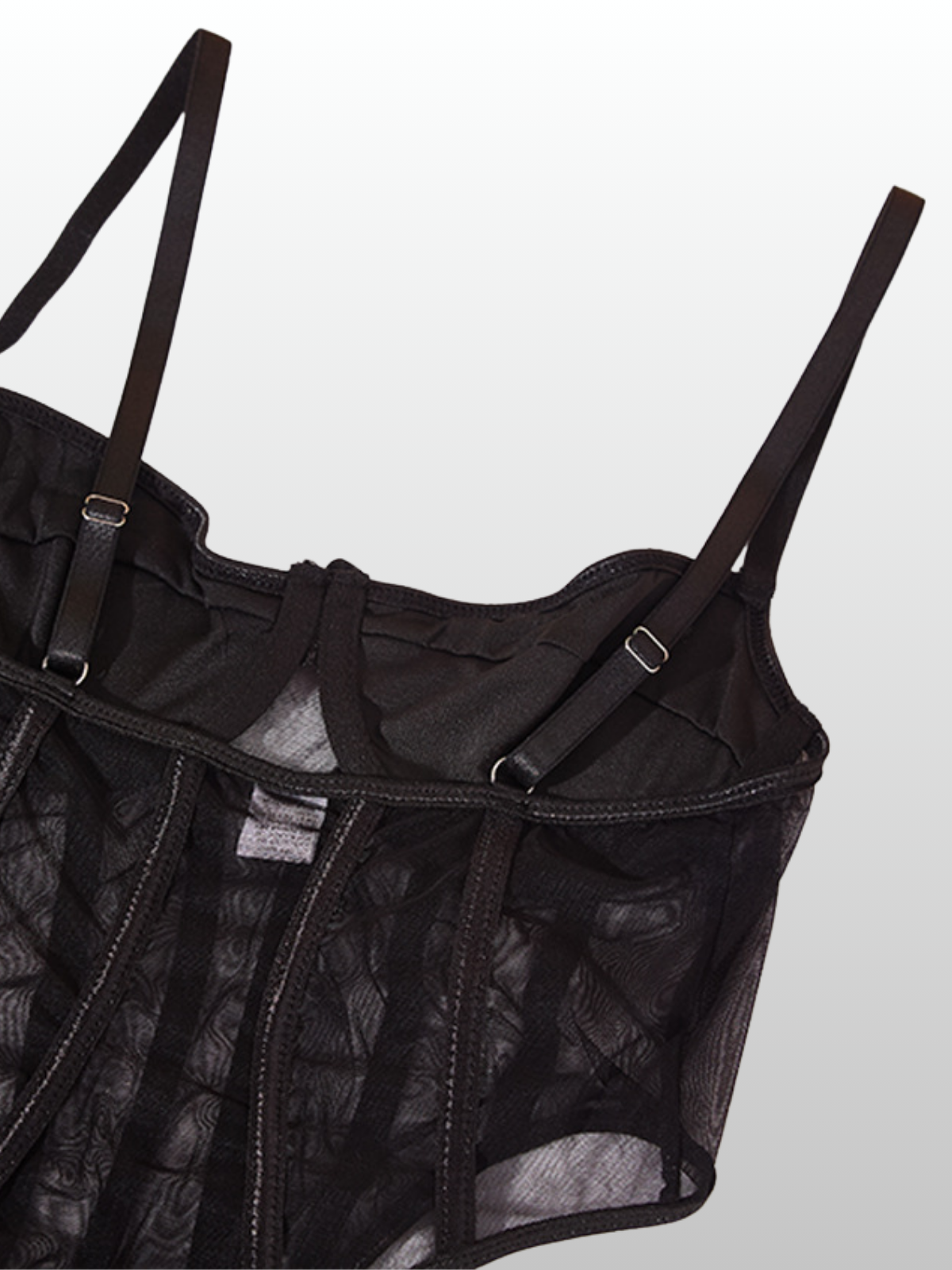 Bodysuit Corsage, transparente Mesh Details, Figurformend